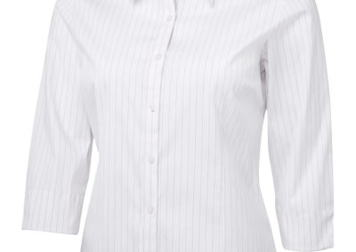 Ladies ¾ Urban Poplin Shirt - White and Black