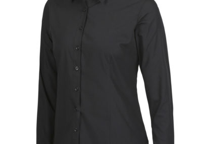 Ladies Classic LS Poplin Shirt - Black