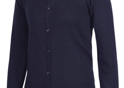 Ladies Corporate Crew Neck Cardigan - Navy