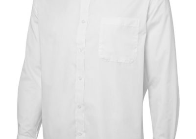 Unisex LS Poplin Shirt - White
