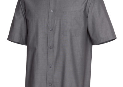 Unisex SS Fine Chambray Shirt - Charcoal