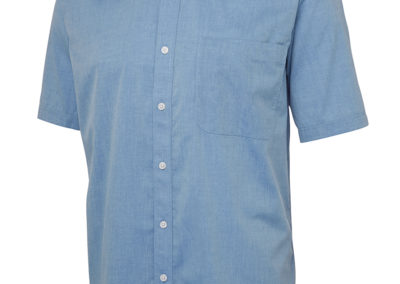 Unisex SS Fine Chambray Shirt - Light Blue